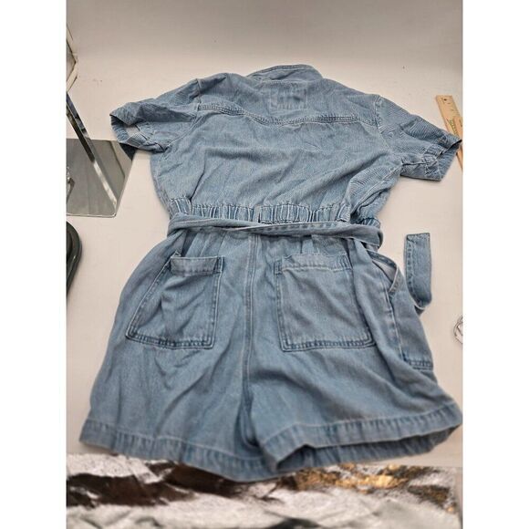 Loft Womens Denim Romper With Belt Size 8 - Picture 7 of 7